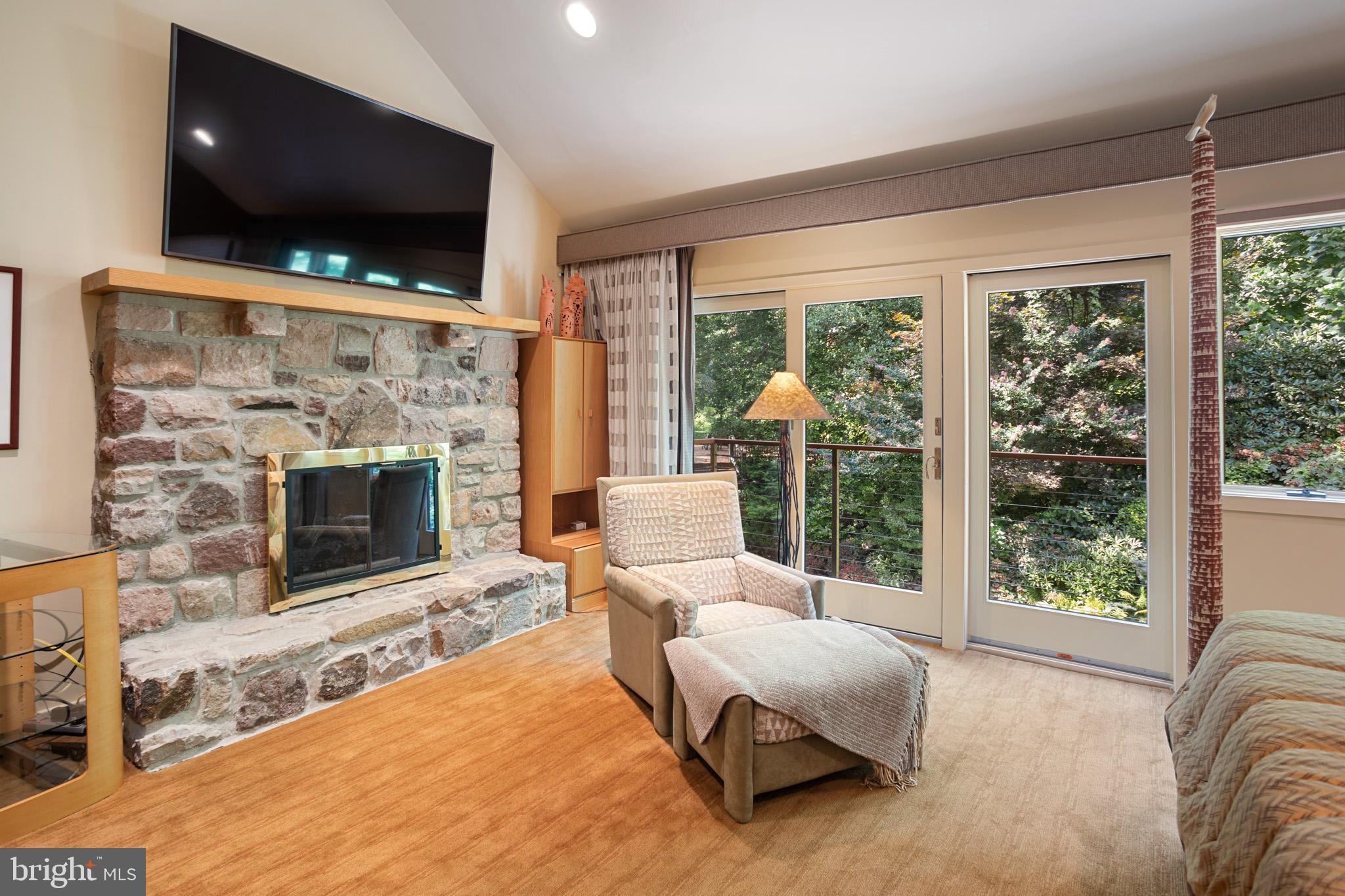 1680 Paper Mill Road Jenkintown, PA 19046 - Photo 23 of 41 Master Bedroom with Fireplace and Balcony