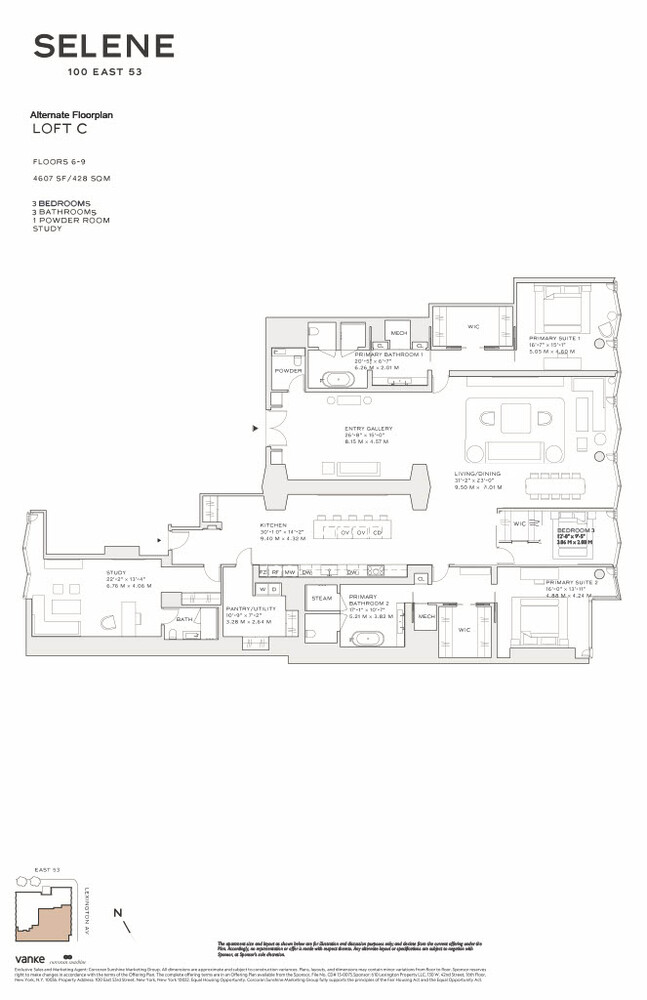100 East 53rd Street, Unit 5C Manhattan, NY 10022 - Photo 23 of 23 a picture of a floor plan