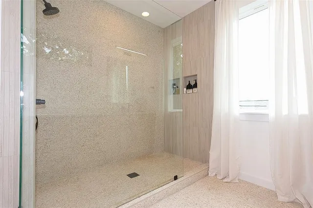 a bathroom with a shower