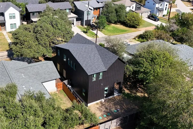 an aerial view of a house