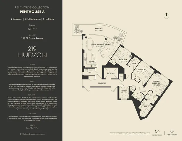 $4,750,000 | 219 Hudson Street, Unit PHA | Hudson Square