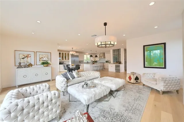 a bedroom with a bed and a lamp