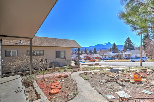 a city view with tall buildings