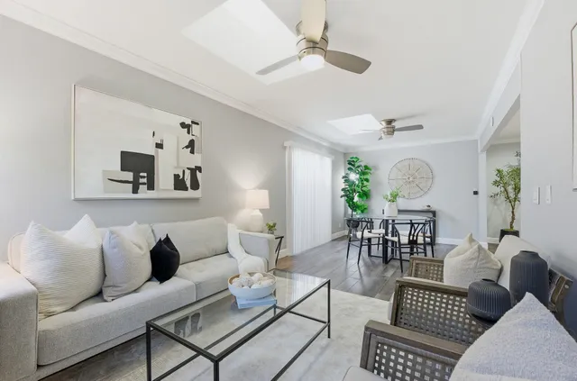 a living room with furniture