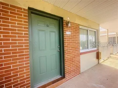 a view of a door and an outdoor space