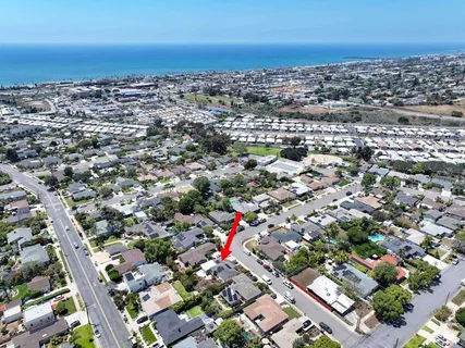 an aerial view of multiple house