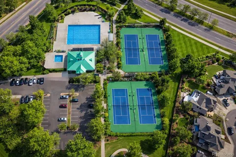an aerial view of a house