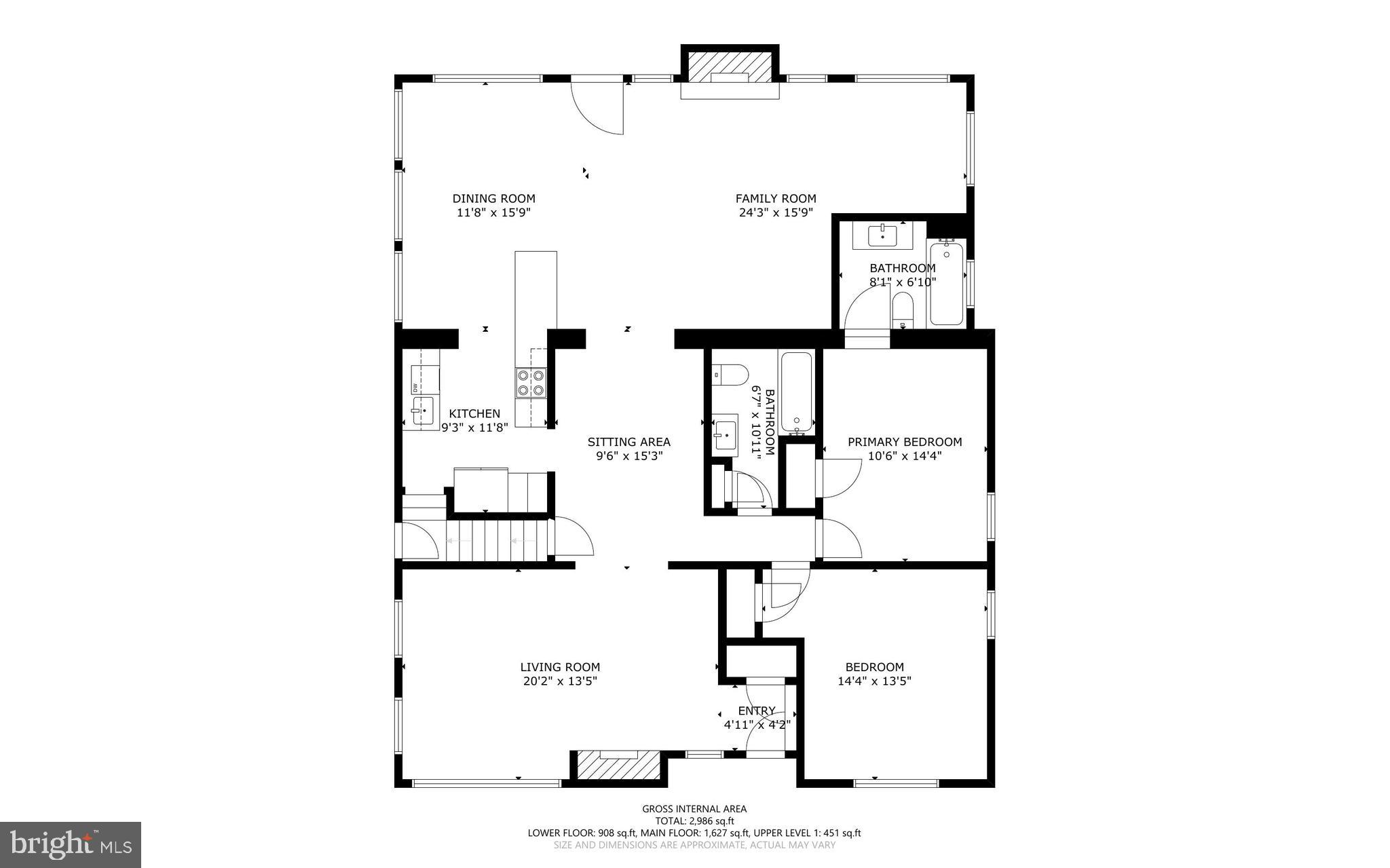 3737 East Joppa Road Nottingham, MD 21236 - Photo 30 of 32 Main level floor plan
