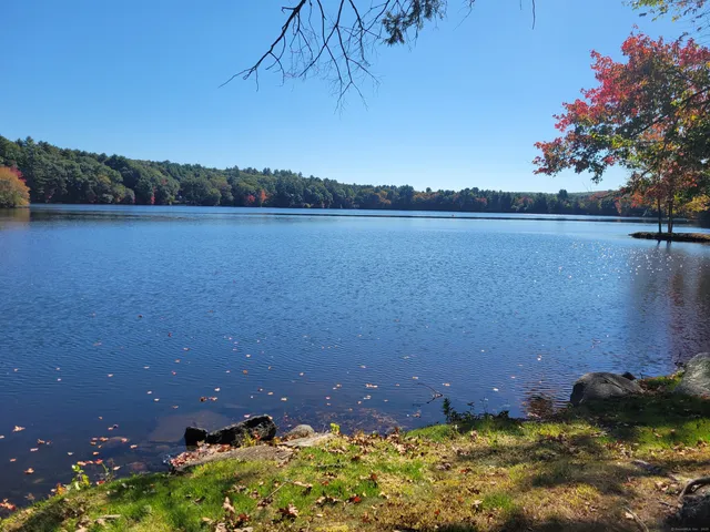 a view of lake and mountain