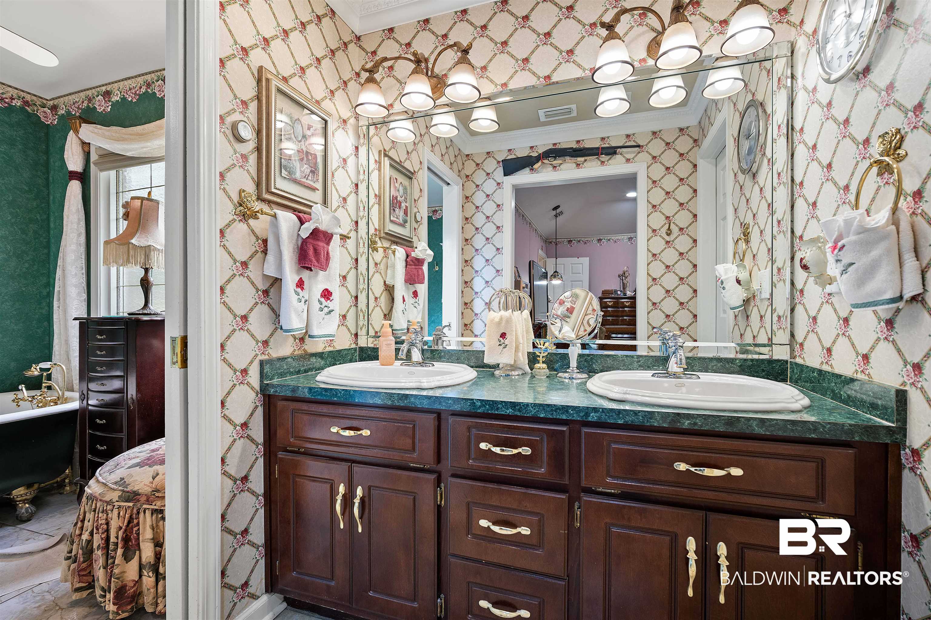 1744 Aden Road Mobile, AL 36695 - Photo 18 of 35 Bathroom featuring ornamental molding and vanity