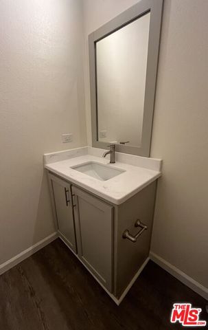 a bathroom with a small space
