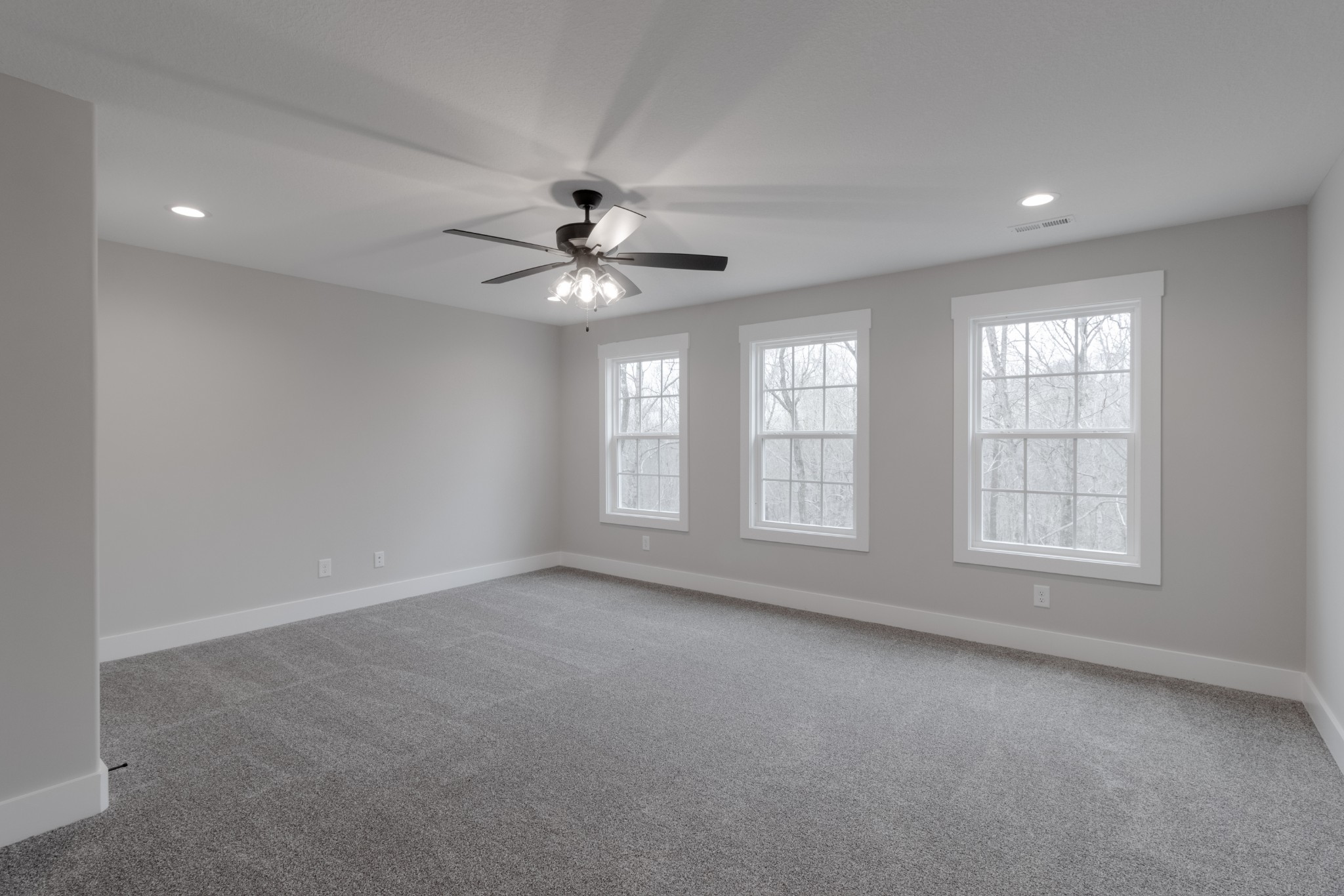 600 Swift Lane Cunningham, TN 37052 - Photo 30 of 38 an empty room with chandelier fan and windows