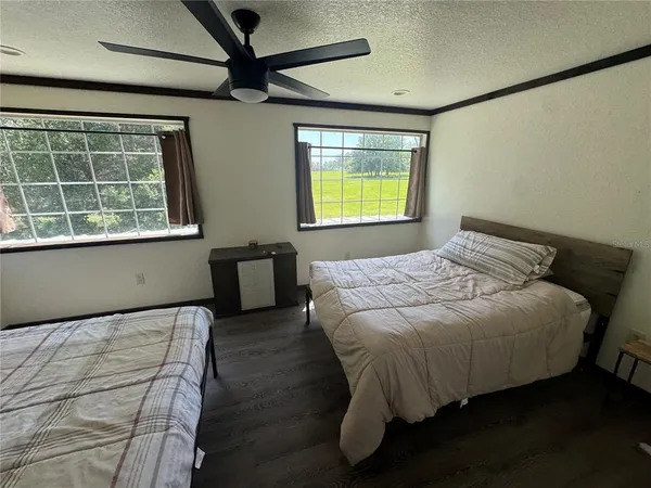 a storage room with cabinets
