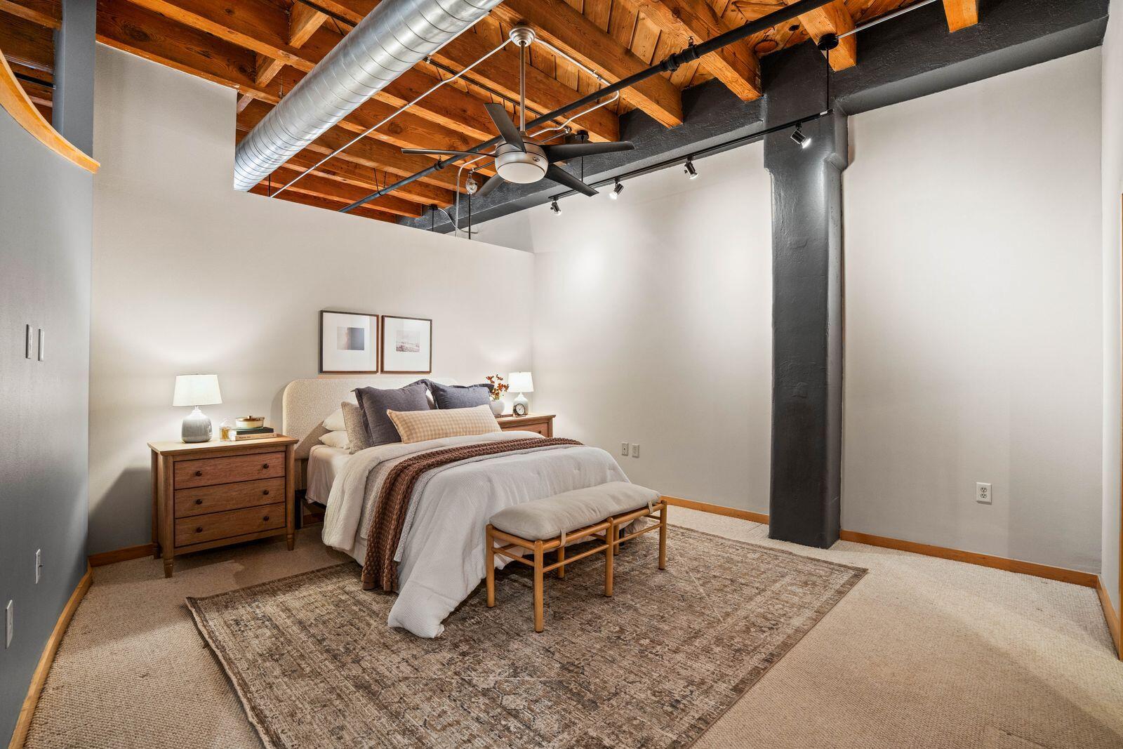 191 North Broadway, Unit 307 Milwaukee, WI 53202 - Photo 12 of 27 Spacious Primary Bedroom