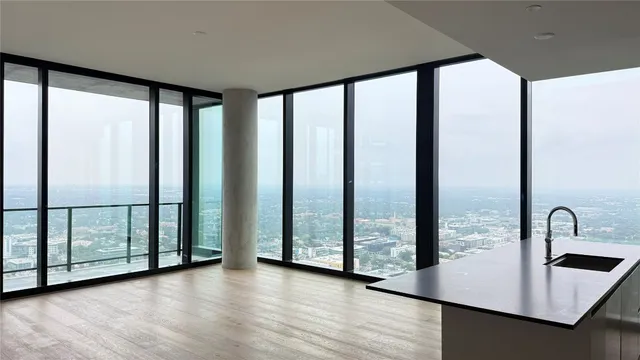 a view of a city from a balcony
