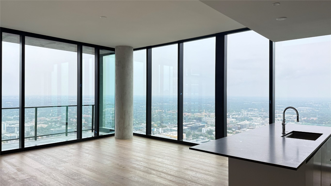 a view of a city from a balcony