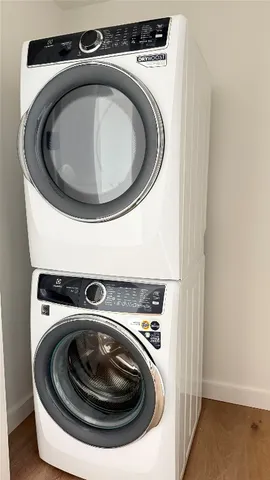 a view of a garden with a chair