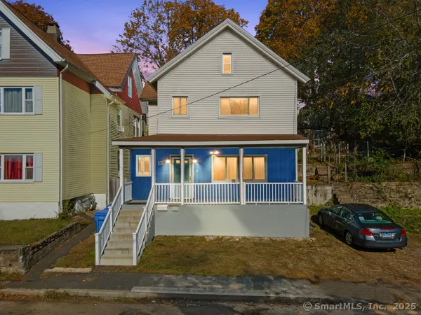 a view of a house with a patio