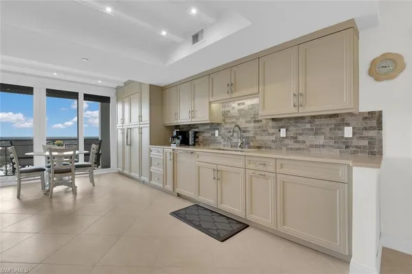 a view of kitchen with breakfast area