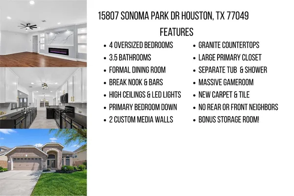 $2,800 | 15807 Sonoma Park Drive, Houston, TX 77049