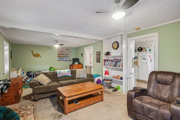 a living room with furniture