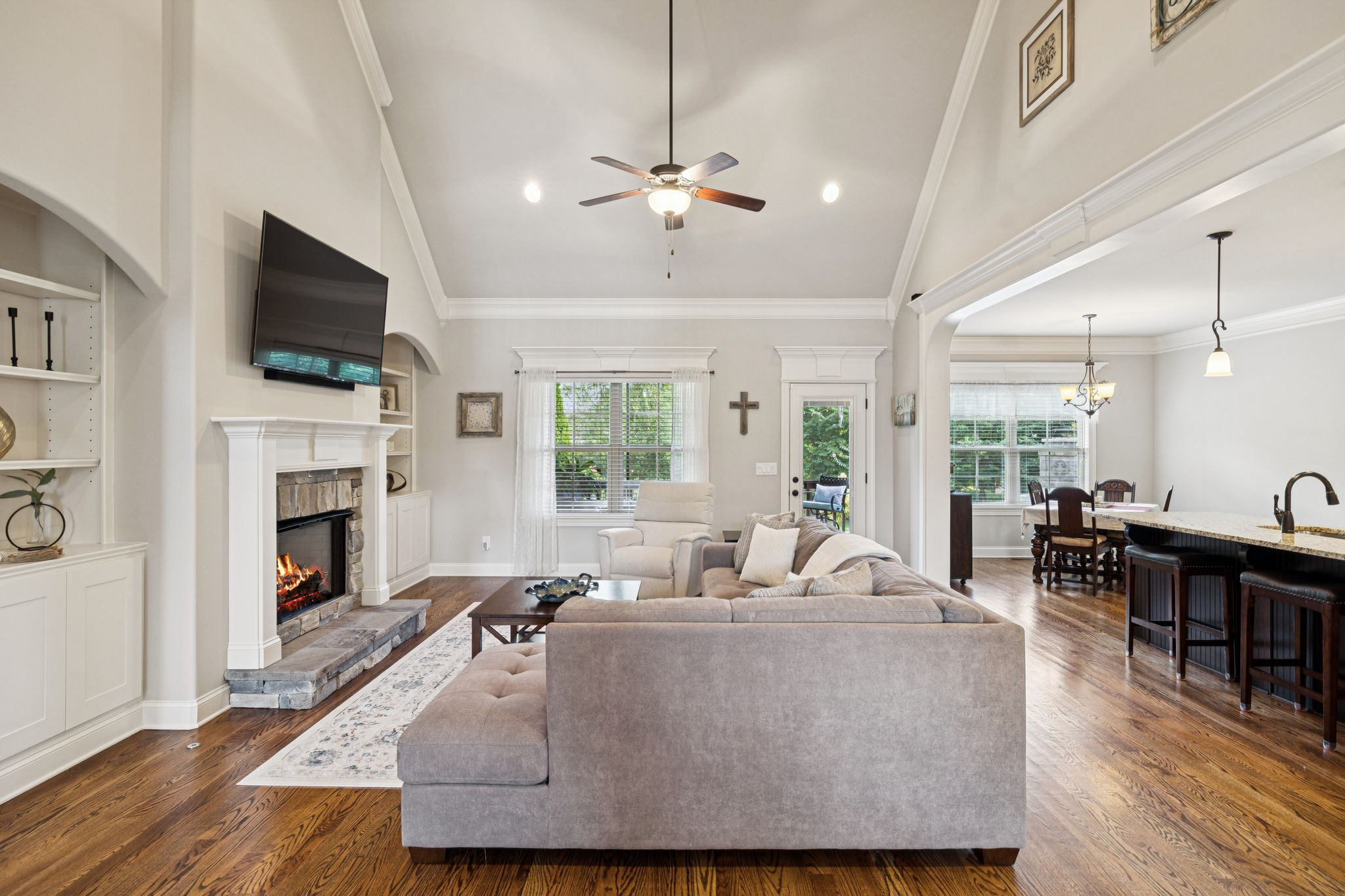 8009 June Apple Lane Spring Hill, TN 37174 - Photo 13 of 69 a living room with furniture fireplace and flat screen tv