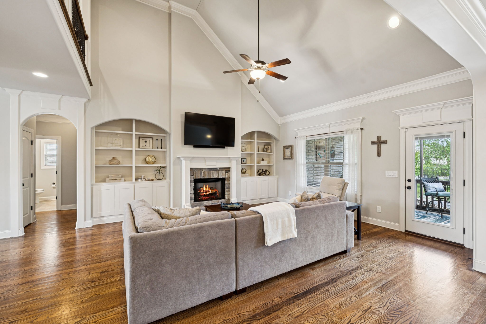 8009 June Apple Lane Spring Hill, TN 37174 - Photo 14 of 69 a living room with furniture fireplace and flat screen tv