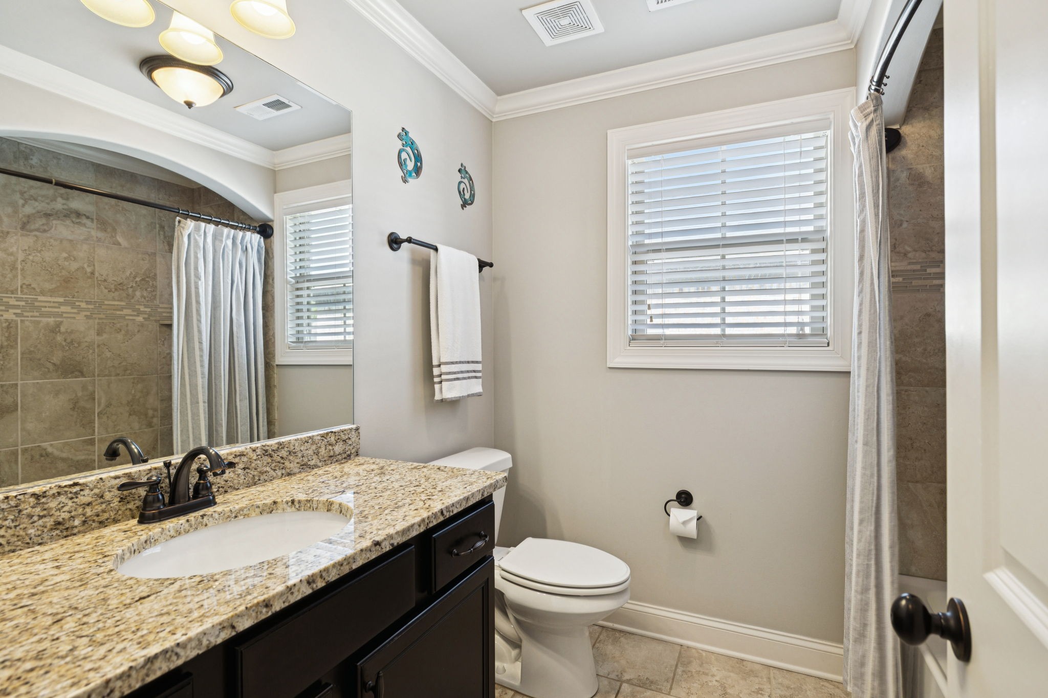 8009 June Apple Lane Spring Hill, TN 37174 - Photo 48 of 69 a bathroom with a granite countertop sink toilet and a mirror