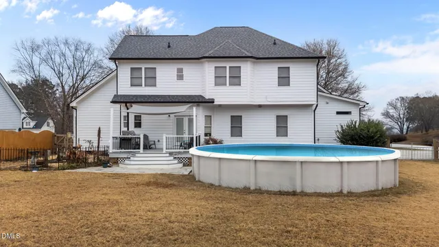 a front view of a house with entertaining space