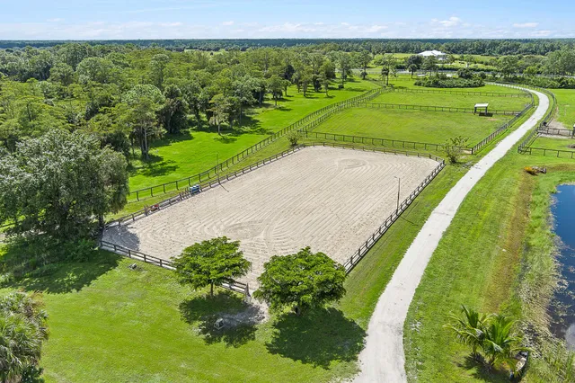 a view of a swimming pool and an outdoor space