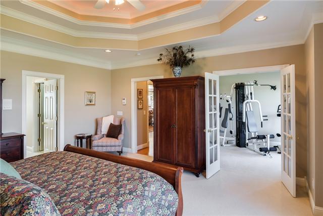 1475 Ridley Drive Franklin, TN 37064 - Photo 11 of 20 View from master looking into the exercise (flex) room. This home has a true master retreat with huge 18x14 master bath with his and her closets, his and her sinks, whirlpool tub, shower and water closet with a door!