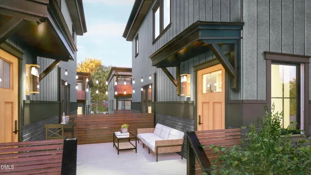 a view of an outdoor space with seating area