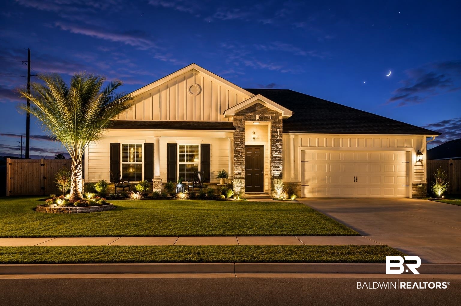 12523 Pheasant Run Elberta, AL 36530 - Photo 1 of 43 Contemporary single-story residence with a stone accent facade and white siding