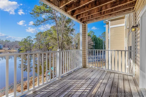 a view of a wooden deck