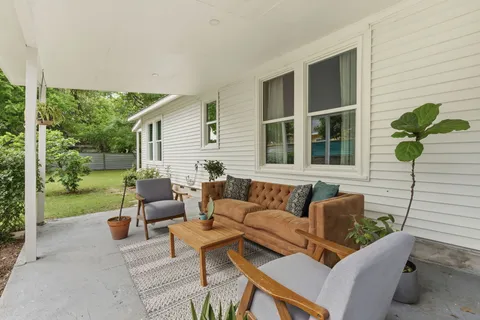 a outdoor living space with furniture