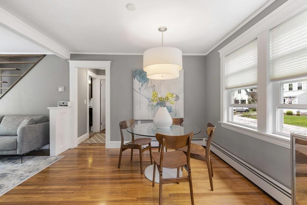 4 Bryn Mawr Road Wellesley, MA 02482 - Photo 8 of 27 a view of a dining room with furniture windows and wooden floor