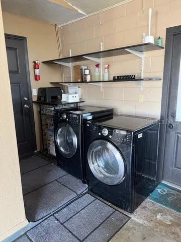 a view of a outdoor space with seating area