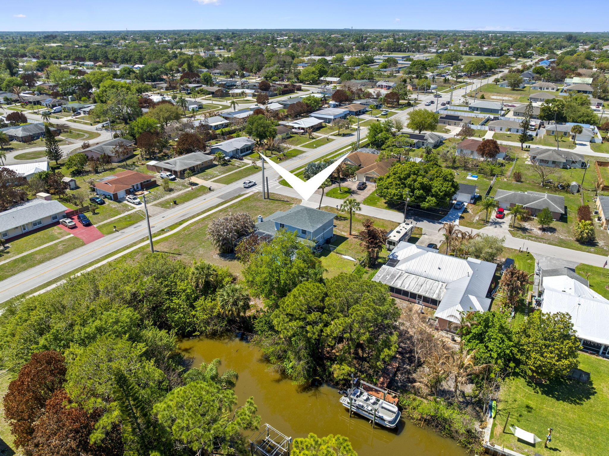 405 Northeast Midvale Street Port St. Lucie, FL 34983 - Photo 51 of 60 Backyard St. Lucie River Drone Shot (2)