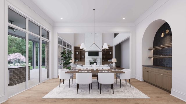 a view of a dining room with furniture window and glass door