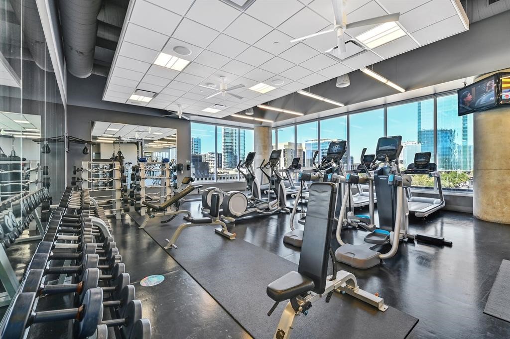 210 Lavaca Street, Unit 2608 Austin, TX 78701 - Photo 37 of 40 a view of a room with gym equipment
