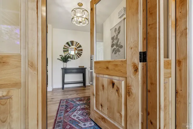 a view of livingroom with furniture and wooden floor