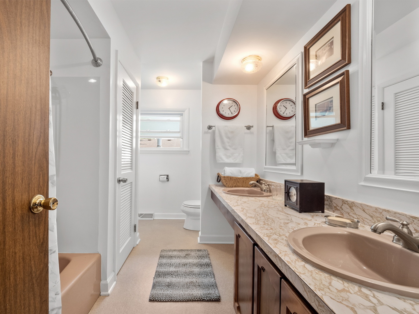 N208 Calvin Court Winfield, IL 60190 - Photo 13 of 30 a bathroom with a granite countertop sink a mirror and a shower