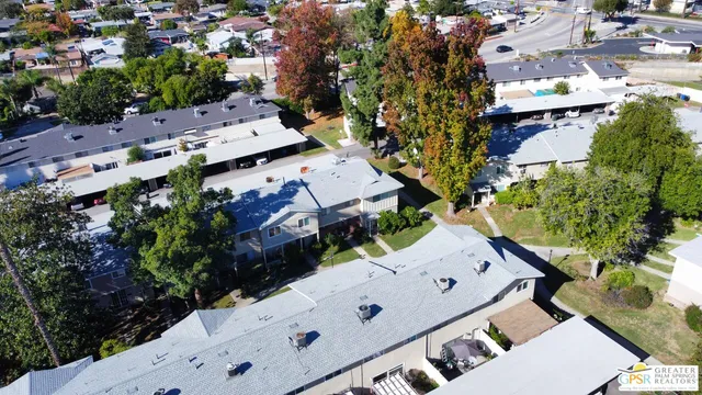 an aerial view of a city