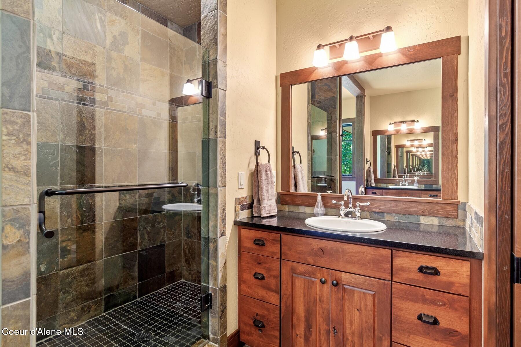 4456 East Eagles Mere Road Harrison, ID 83833 - Photo 23 of 64 Glass Shower and Vanity