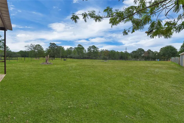 a view of grassy field with trees