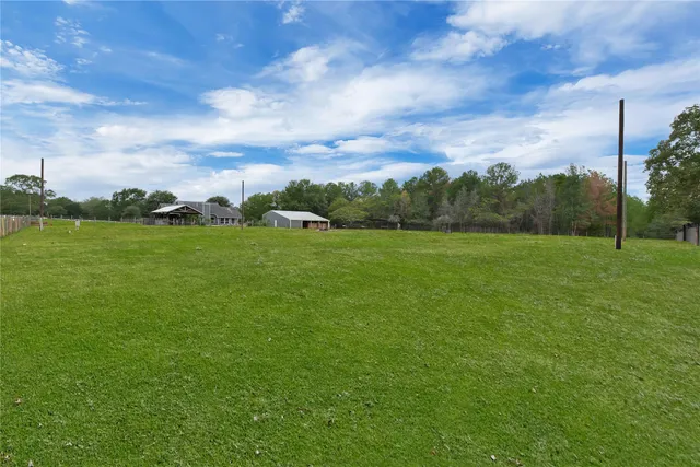 a backyard of a house with lots of green space