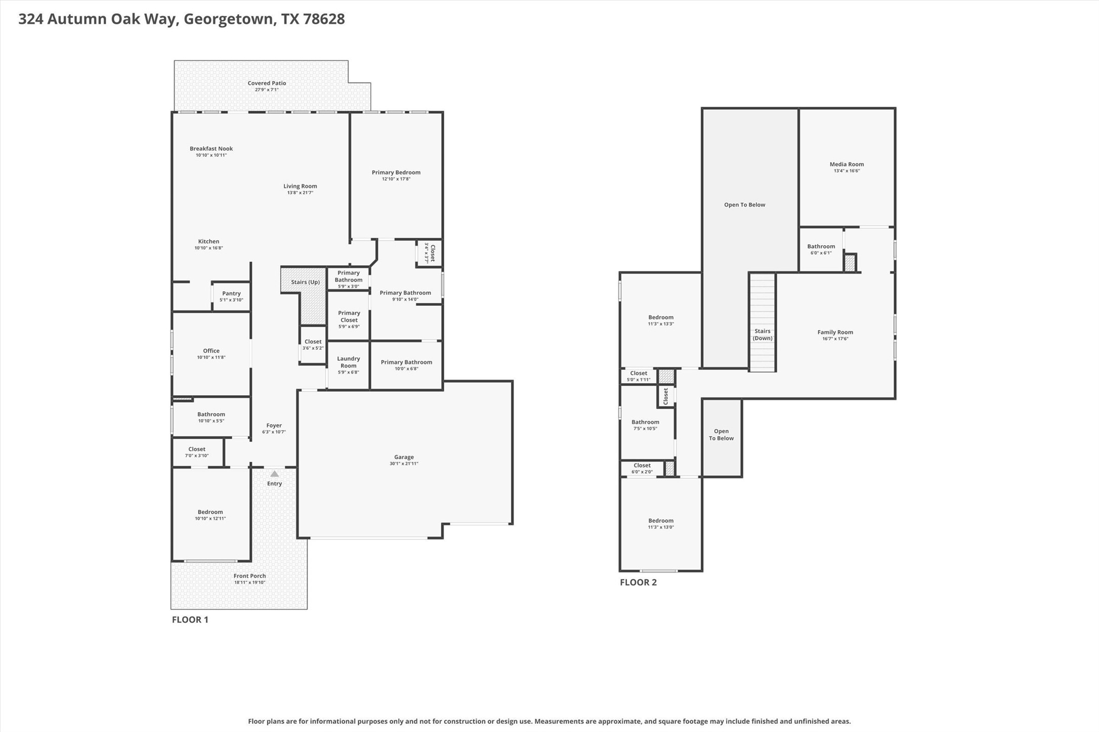 324 Autumn Oak Way Georgetown, TX 78628 - Photo 40 of 40 a picture of floor plan