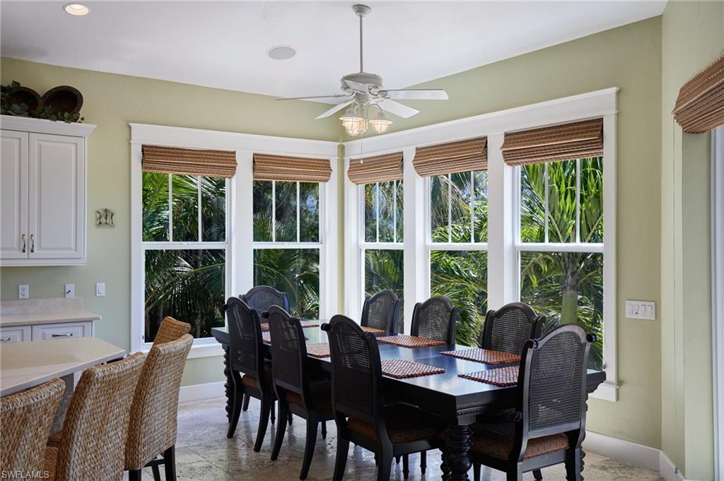 18481 Pioneer Road Fort Myers, FL 33908 - Photo 12 of 44 Dining space featuring recessed lighting, a ceiling fan, and baseboards