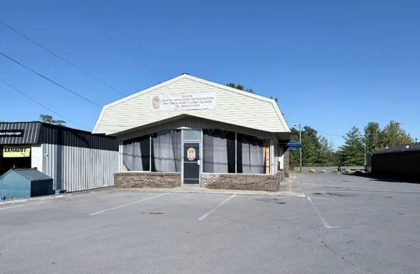 a front view of a building