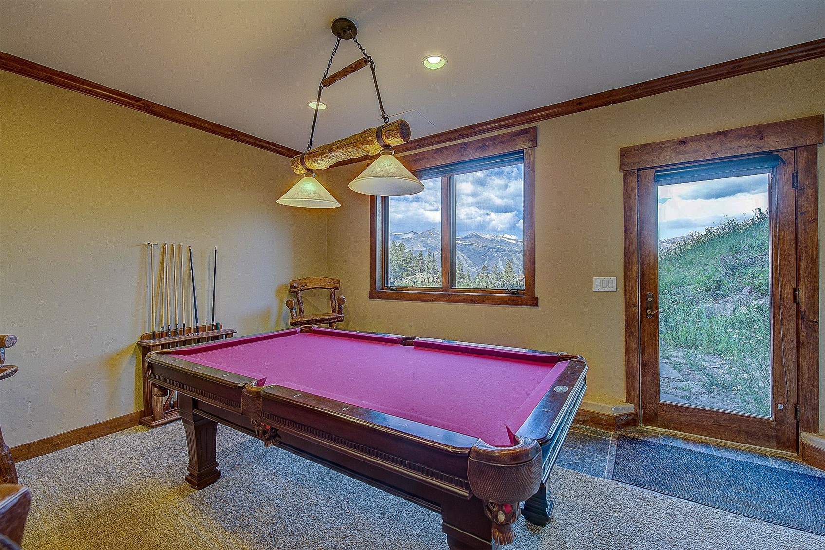 59 Club House Road, Unit C Breckenridge, CO 80424 - Photo 23 of 50 Game room with billiards, crown molding, and recessed lighting